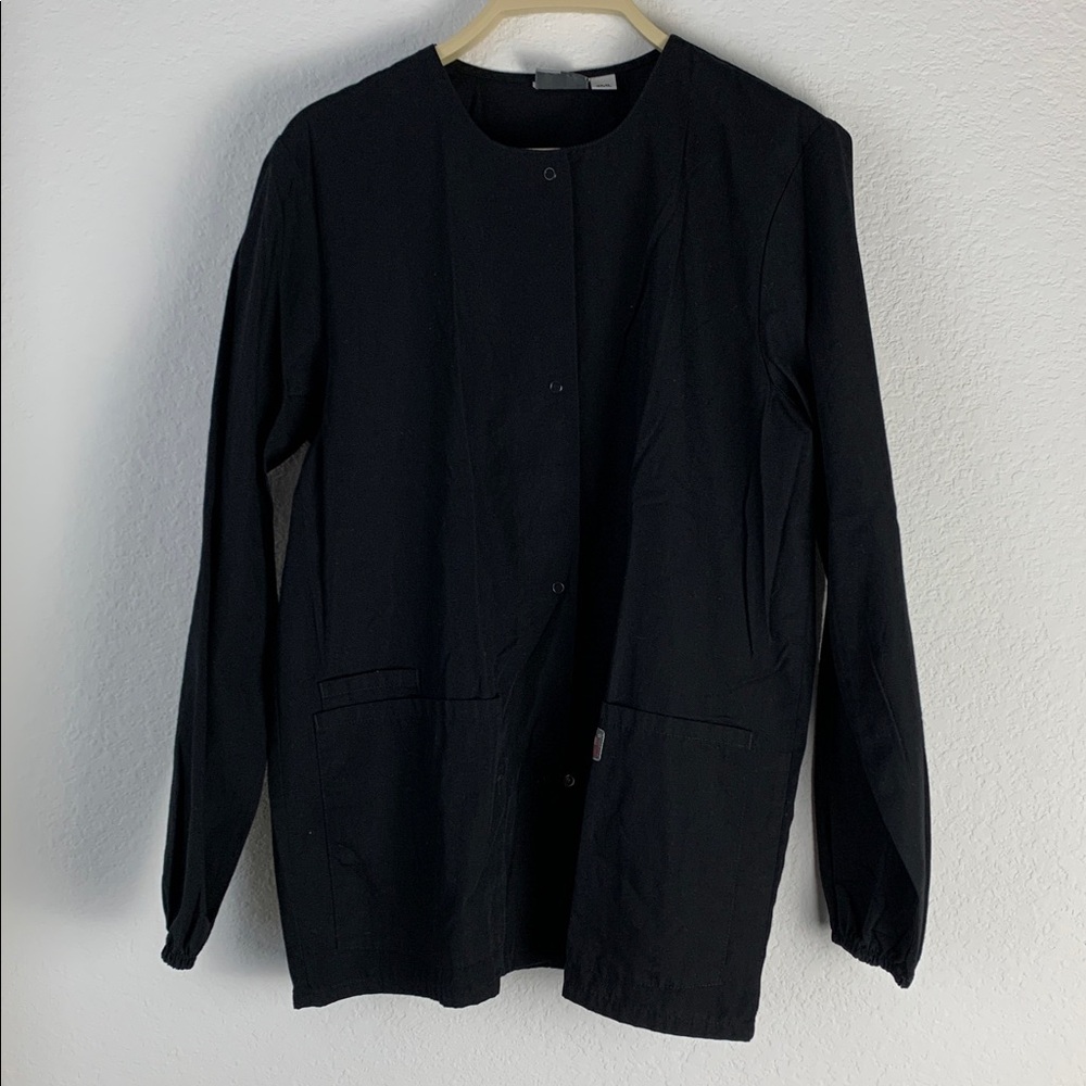 Classic Black Women's Button Down Scrubs Jacket
